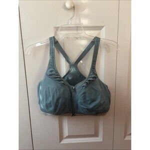 Victoria Sport Knockout Front-Zip Teal Sports Bra 38DDD